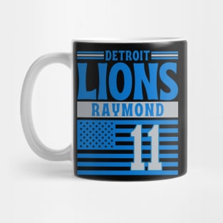 Detroit Lions Raymond 11 American Flag Football Mug